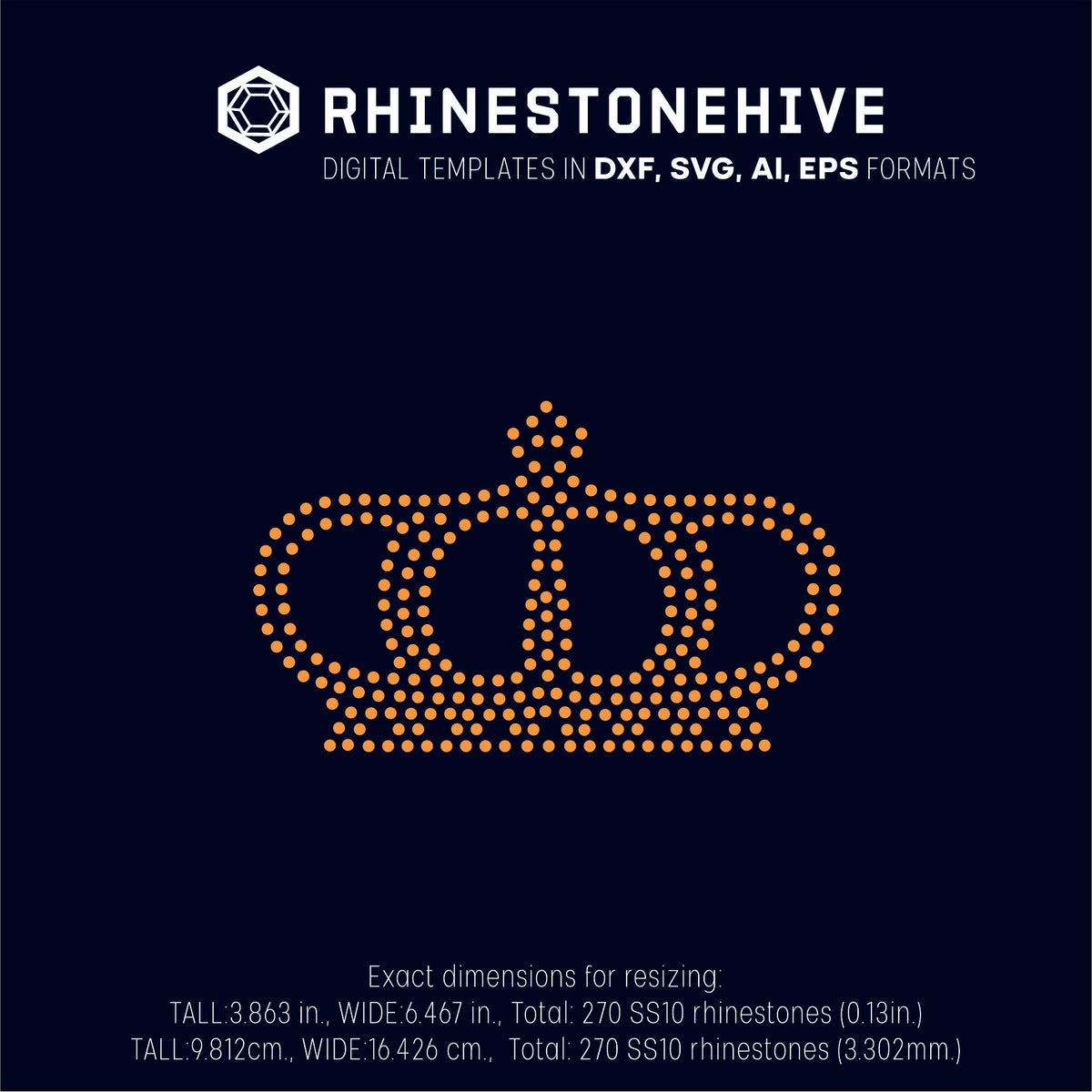 Download Crown rhinestone template digital download, ai, svg, eps ...