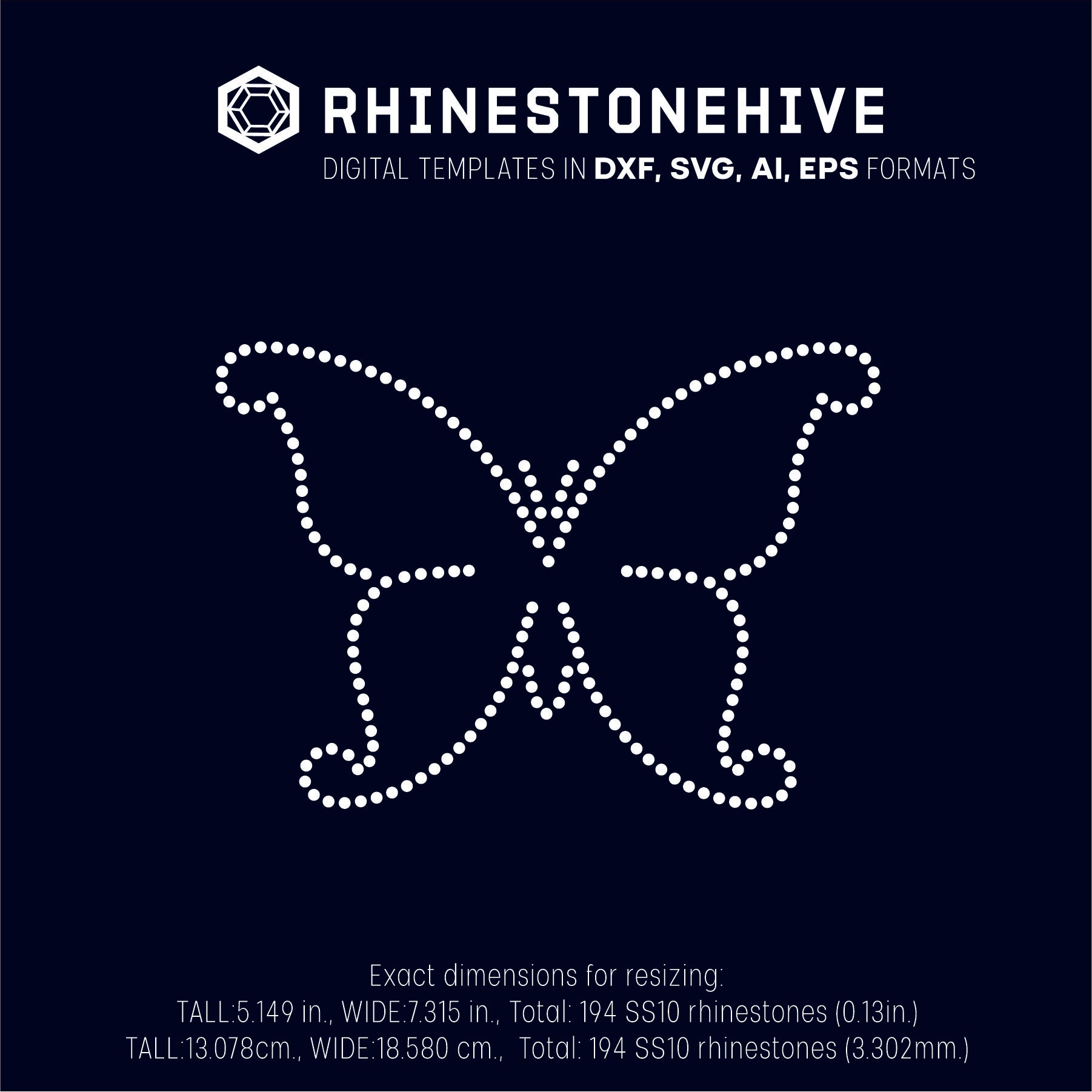 Download Butterfly Rhinestone Template Digital Download Ai Svg Eps Png Dxf Beehivefiles Rhinestonehive