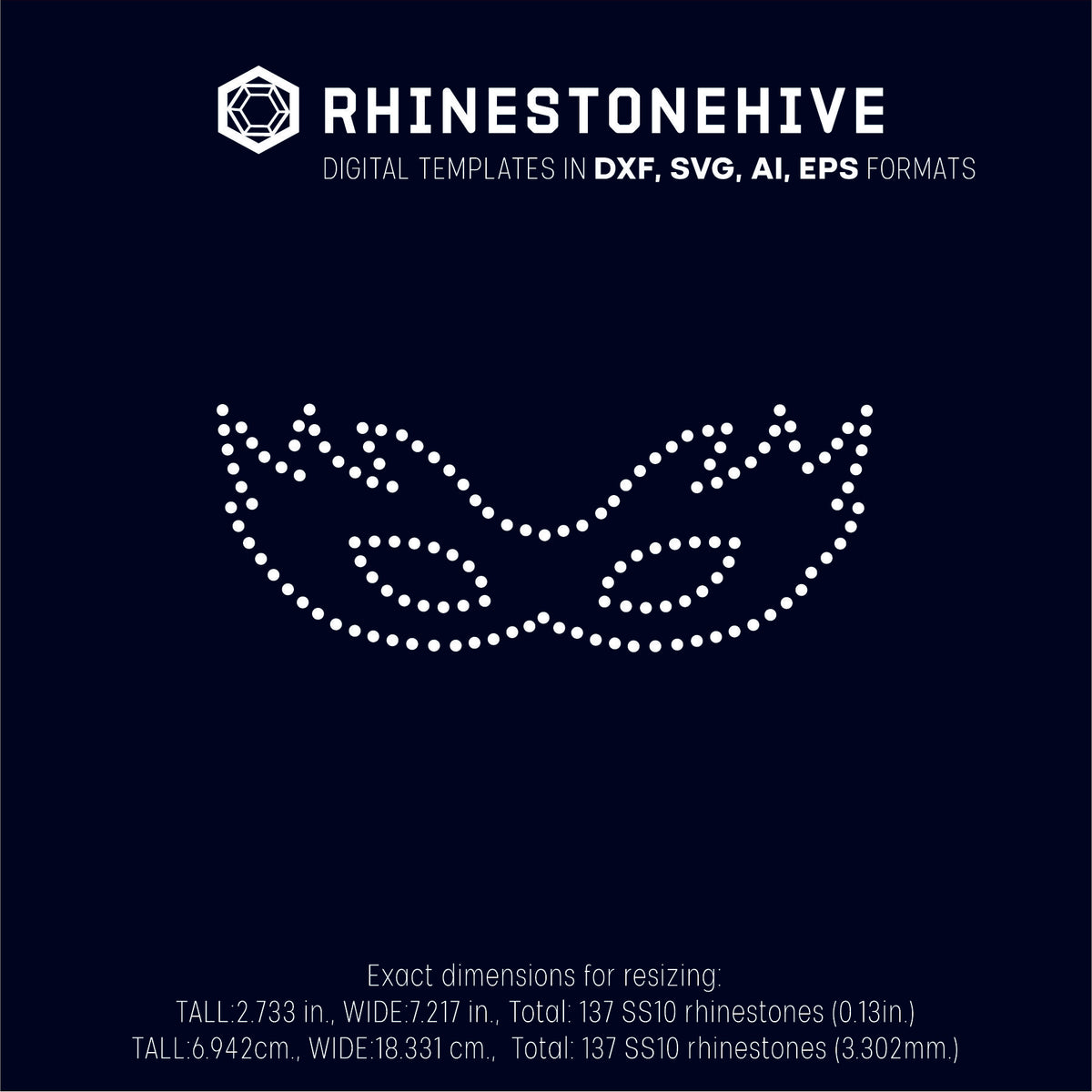 Download Mask rhinestone template digital download, ai, svg, eps ...