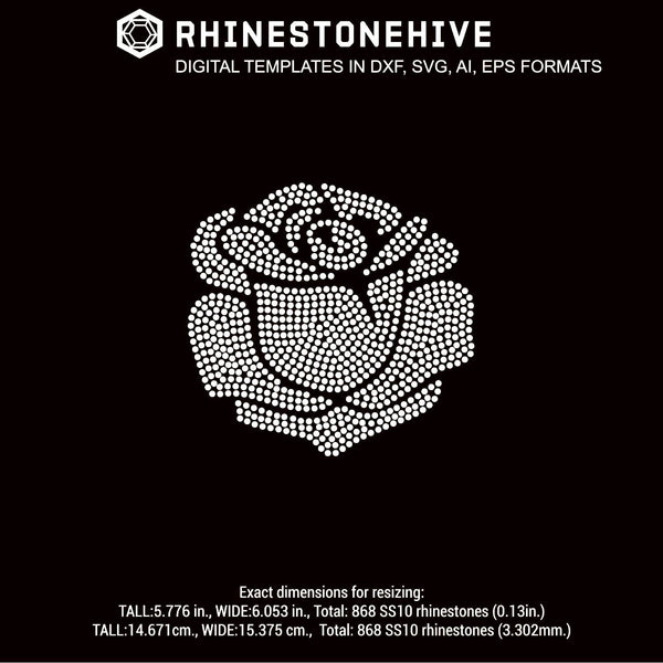 Download Rose filled rhinestone template digital download, ai, svg ...