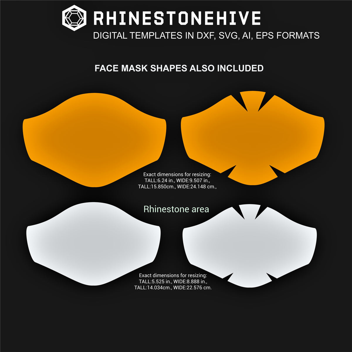 Download Face mask pattern with 1292 rhinestones digital template ...