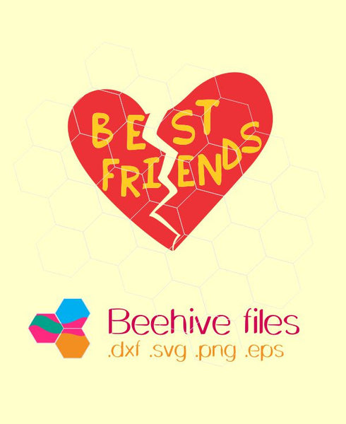 Download Best Friends Heart Design, Best Friends in svg, dxf, png ...