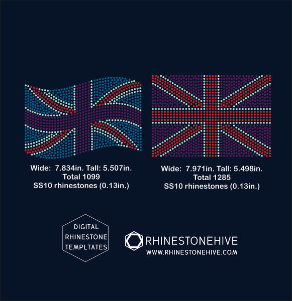 Download Great Britain flag rhinestone template digital download ...