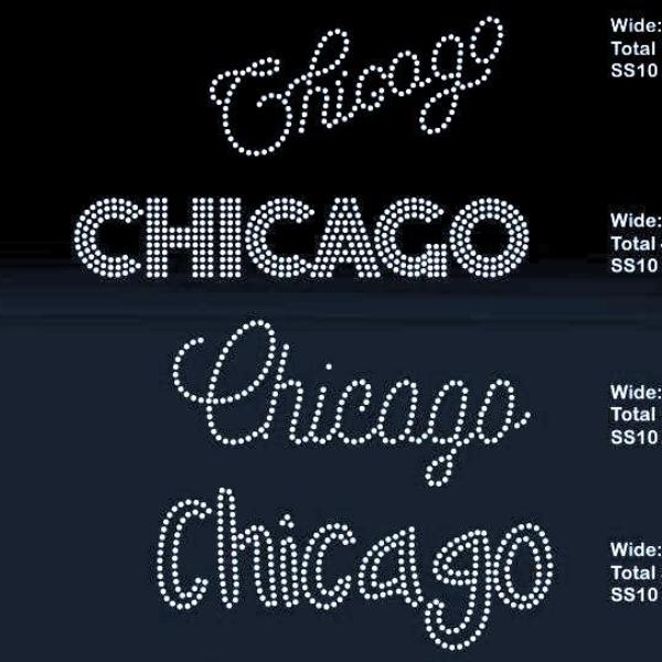 Download Chicago 5 designs rhinestone template digital download ...