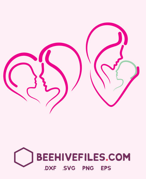 Download Mother And Child In Svg Dxf Png Eps Format Beehivefiles Rhinestonehive