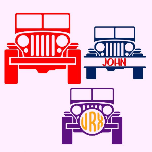 Jeep Family Monogram Sign Template SVG File