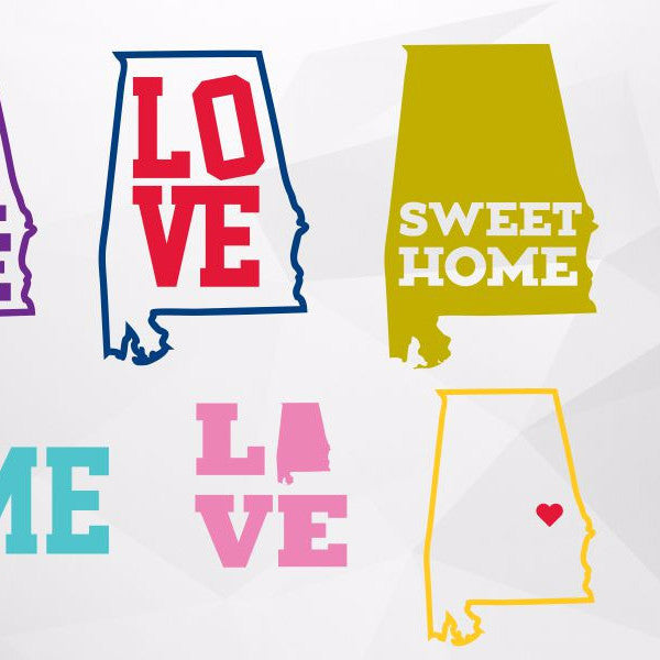 Download Alabama State Home Sweet Alabama Love Home In Svg Dxf Png Format Beehivefiles Rhinestonehive
