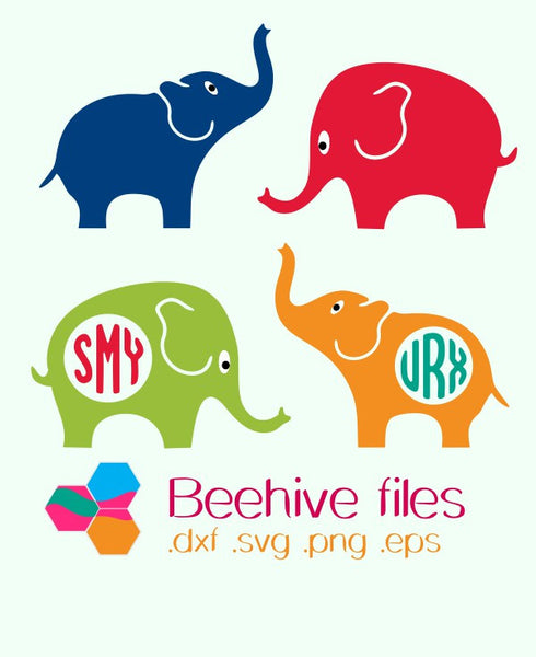 Download Elephant Elephant Silhouette Elephant Monogram In Svg Dxf Png Form Beehivefiles Rhinestonehive