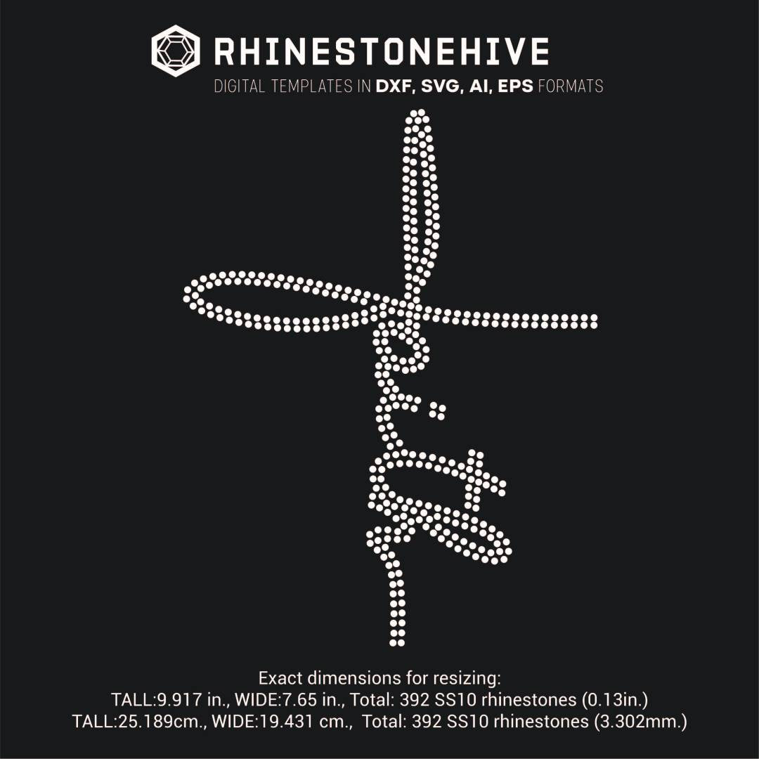 Download BEEHIVEFILES & RHINESTONEHIVE - Faith cross rhinestone ...