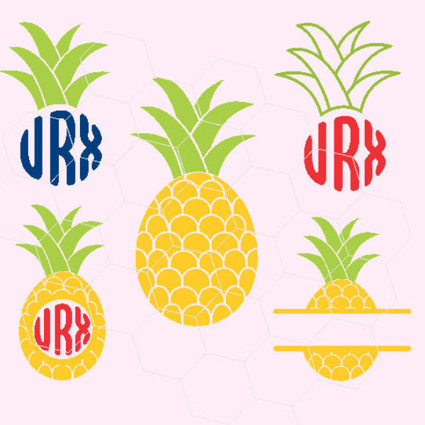 Download Pineapple Summer Aloha Hawaii Monogram Svg Dxf Png Eps Format Beehivefiles Rhinestonehive SVG, PNG, EPS, DXF File