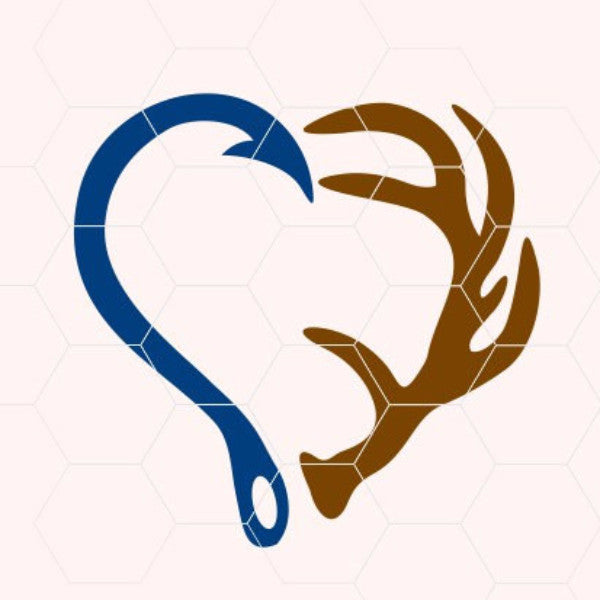 Download Hook and Antler, love, heart sign in svg, dxf, png - BEEHIVEFILES & RHINESTONEHIVE