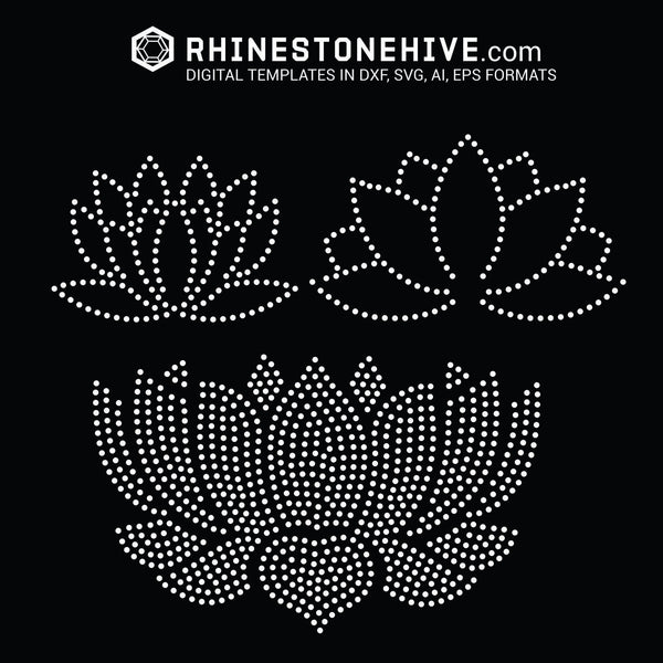 Download Lotus Flower Rhinestone Template Digital Download Svg Eps Studio3 Beehivefiles Rhinestonehive