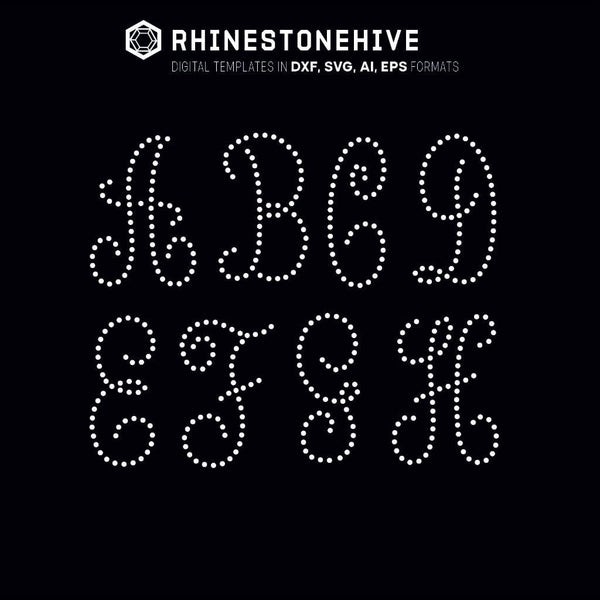 Download Beehivefiles Amp Rhinestonehive Monogram Style Letters Alphabet Digital Download Svg Eps Ai Png Dxf Beehivefiles Rhinestonehive