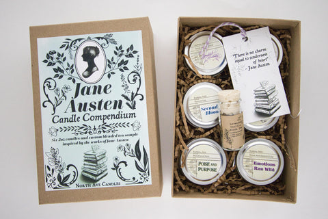 Jane Austen Book Candle Gift Box -- Gift for Jane Austen Fan -- Jane Austen Mother's Day Gift 