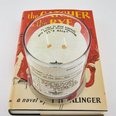 The Catcher in the Rye Book Candle -- Vintage Library Candle -- Antiquarian Aesthetic -- Bookworm Stocking Stuffer