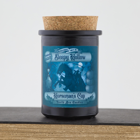 Horseman's Cup -- Halloween Book Candle inspired by the Legend of Sleepy Hollow -- Headless Horseman Halloween Candle