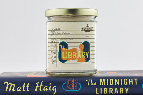 The Midnight Library Book Candle -- Cottagecore Library Aesthetic -- Vintage Library Aesthetic