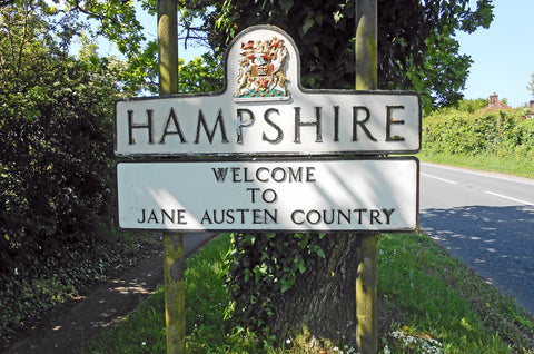 English Road Sign - Hampshire - Jane Austen Country - Honoring Jane Austen