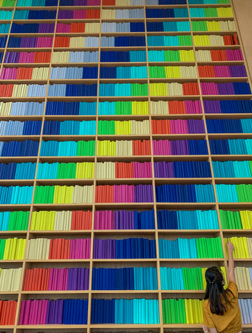 Rainbow Book Spines -- Arrange Book Spines by Color -- Colorful Library Aesthetic -- Bookshelf Decor Ideas