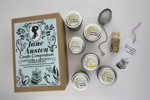 Jane Austen Book Candle Gift Box - Unique Bookworm Gift or Teacher Gift