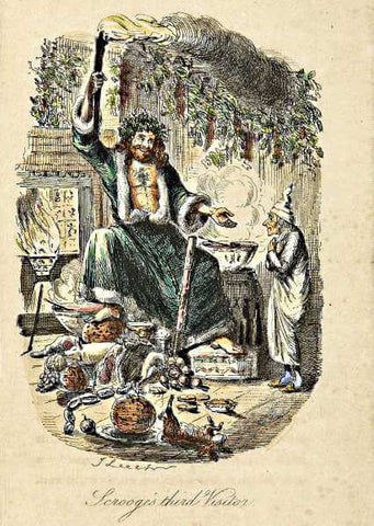 Victorian Era Illustration from A Christmas Carol - Ghost of Christmas Present