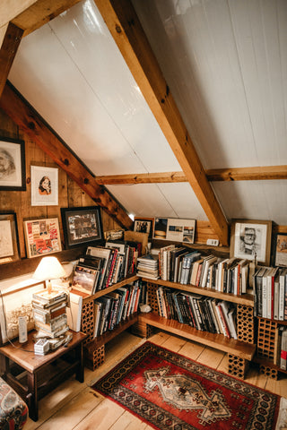 Cozy Corner Attic Library -- Cozy Library Under the Eaves -- Cozy Home Library Ideas