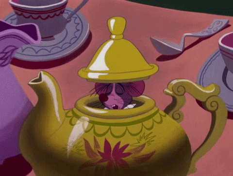 Dormouse in teapot -- Alice in Wonderland