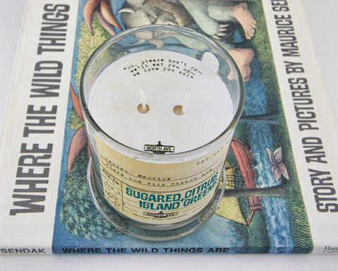 Where the Wild Things Are Book Candle -- Vintage Shabby Aesthetic -- Bookish Mother's Day Gift Idea