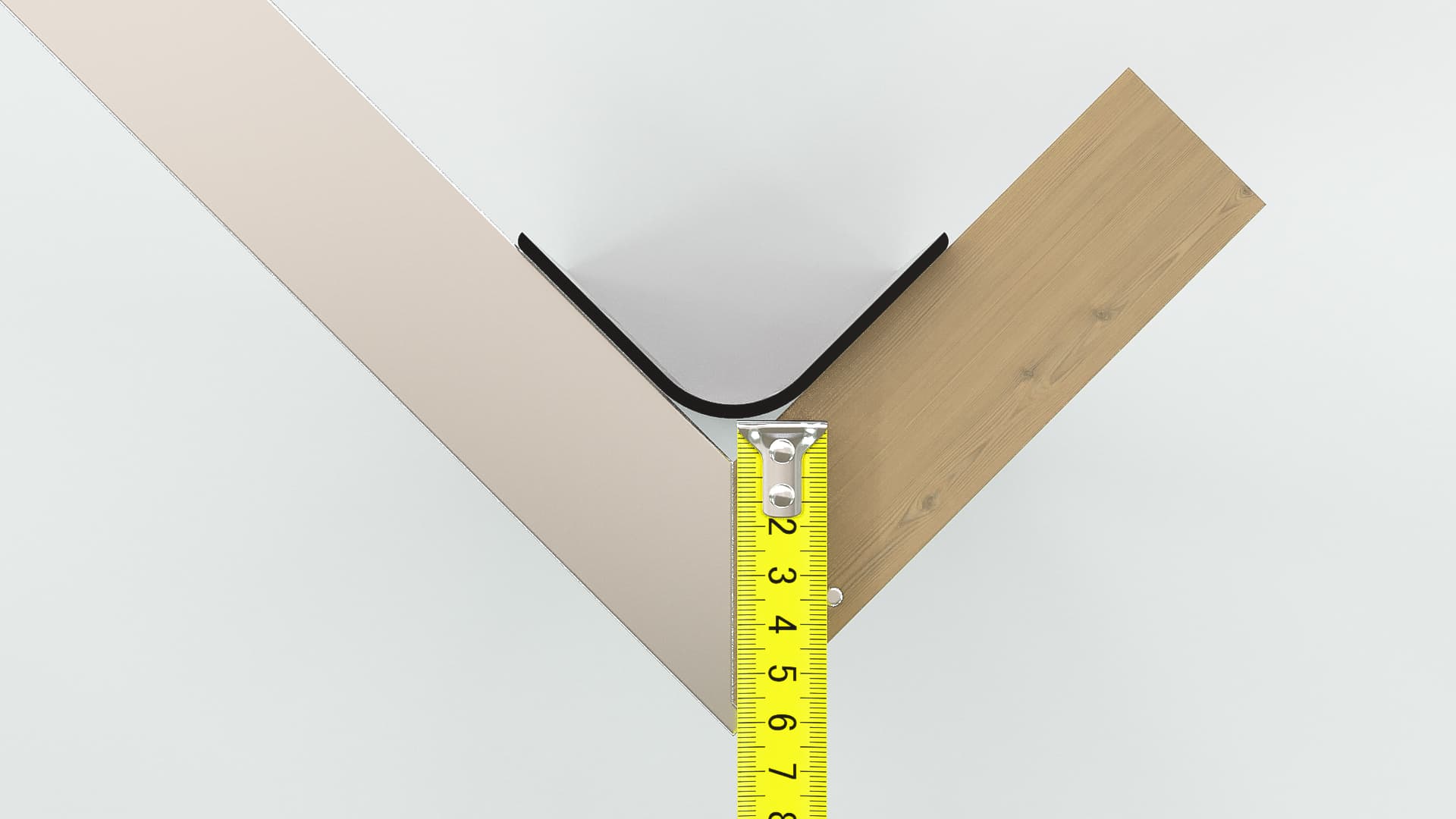 Measure bullnose corner