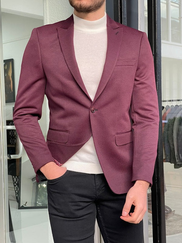 Bojoni Morris Beige Slim Fit Cotton Blazer