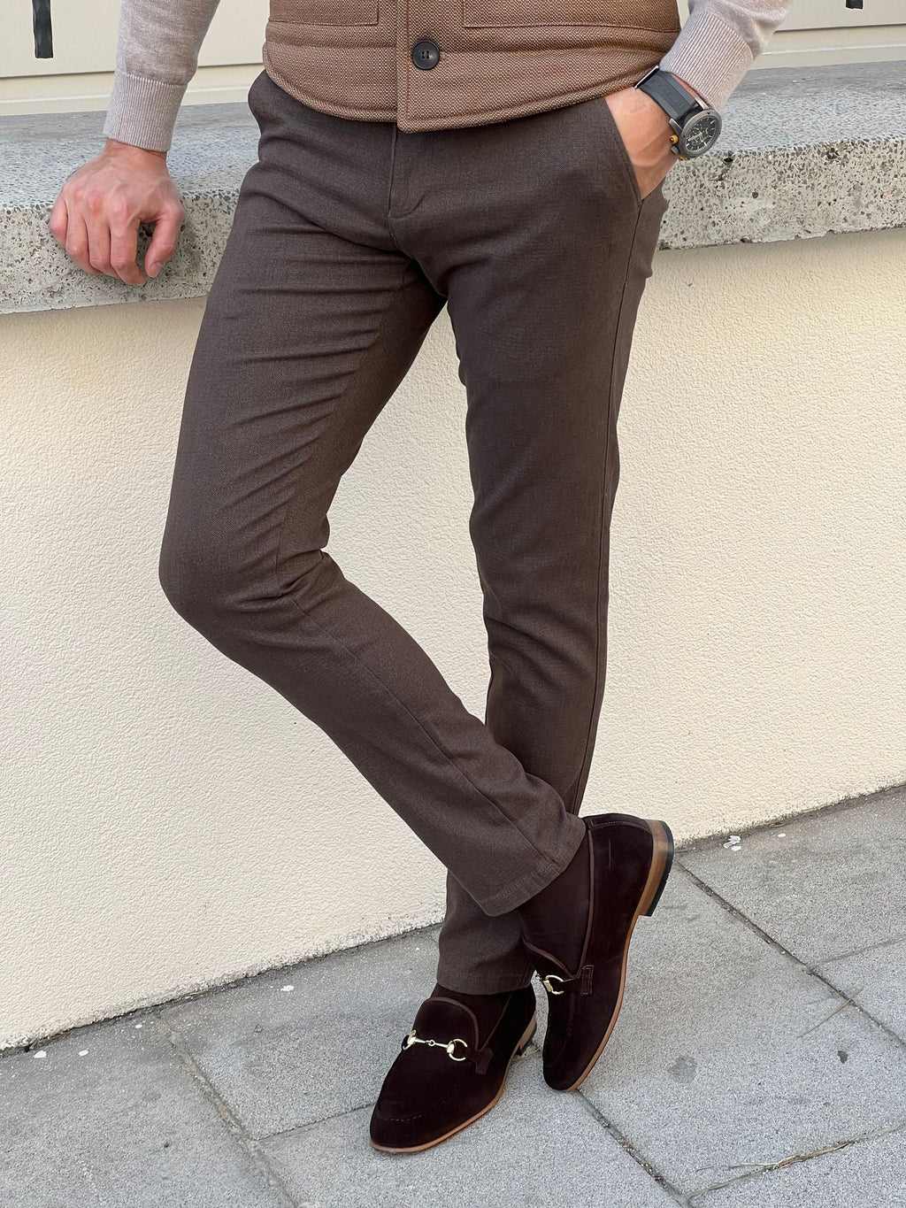 Shelton Navy Blue Slim Fit Pants