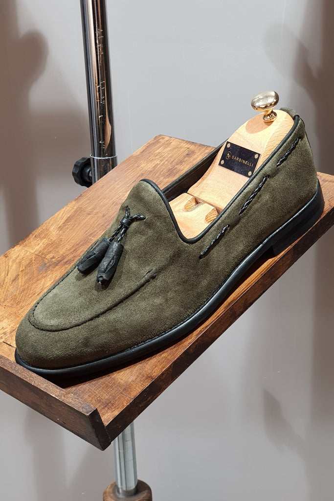 Milwaukee Suade Leather Loafer Green BOJONI