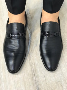 Leone Black Leather Shoes | BOJONI