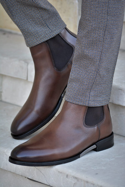 Vicenza Calf Leather Boots Brown | BOJONI