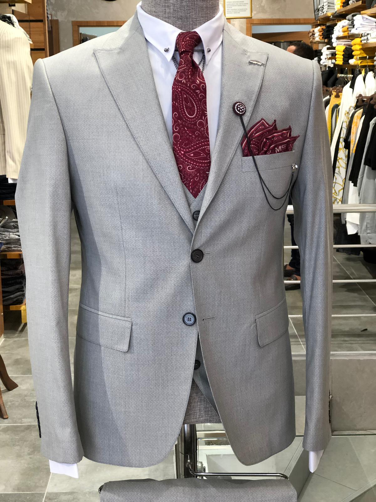 Barco Slim-Fit Suit Vest Gray | BOJONI