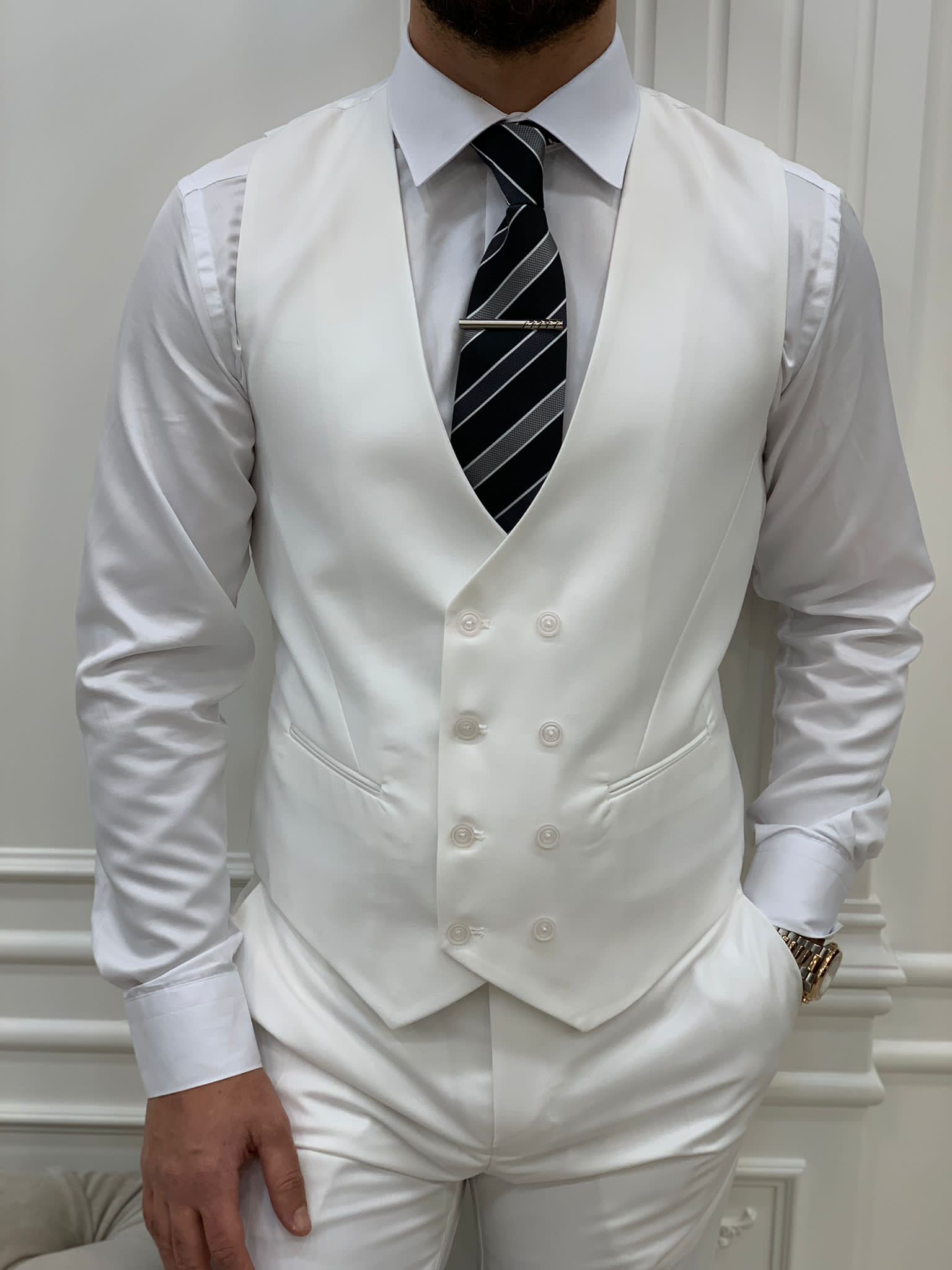 Bojoni Monte White Slim Fit Suit | BOJONI