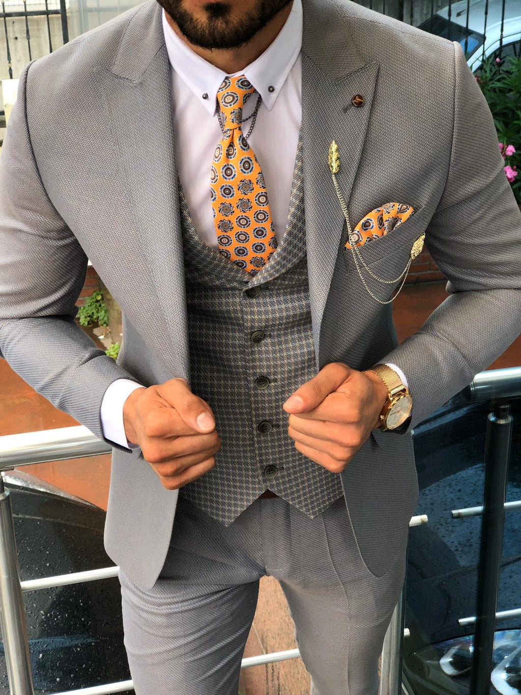 Marc Slim-Fit Suit Gray | BOJONI Vest
