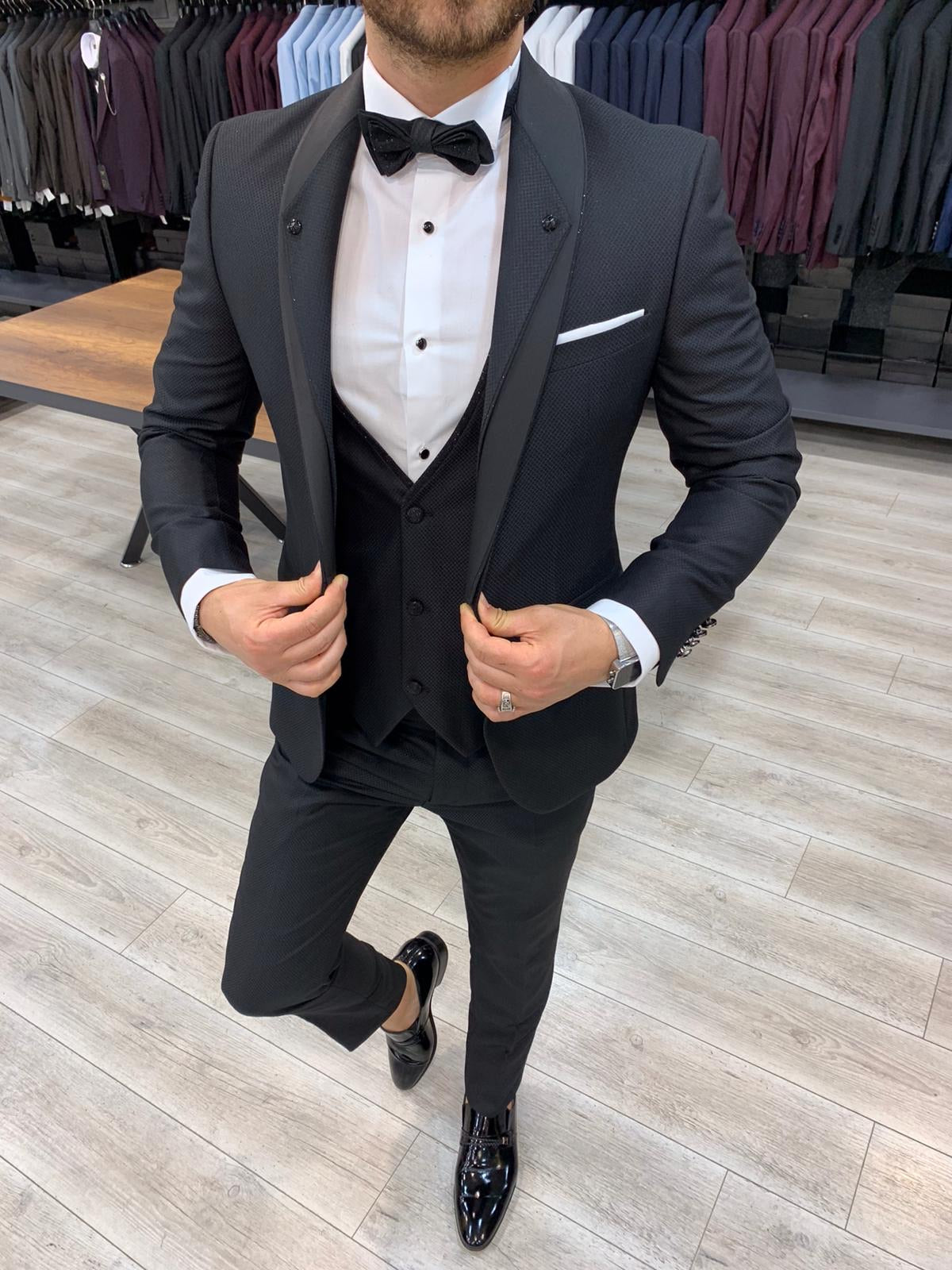 Balzano Black Slim Fit Tuxedo | BOJONI