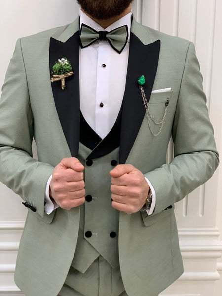 Bojoni Perris Water Green Slim Fit Tuxedo | BOJONI