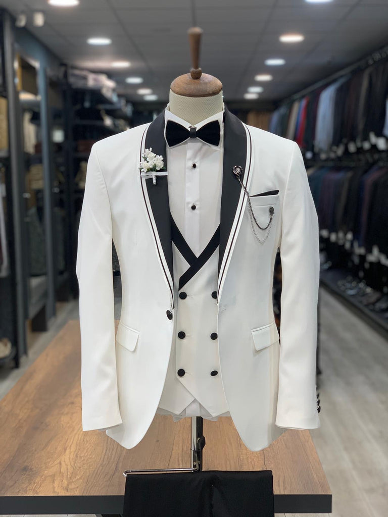 Serra Royal White Slim Fit Tuxedo | BOJONI
