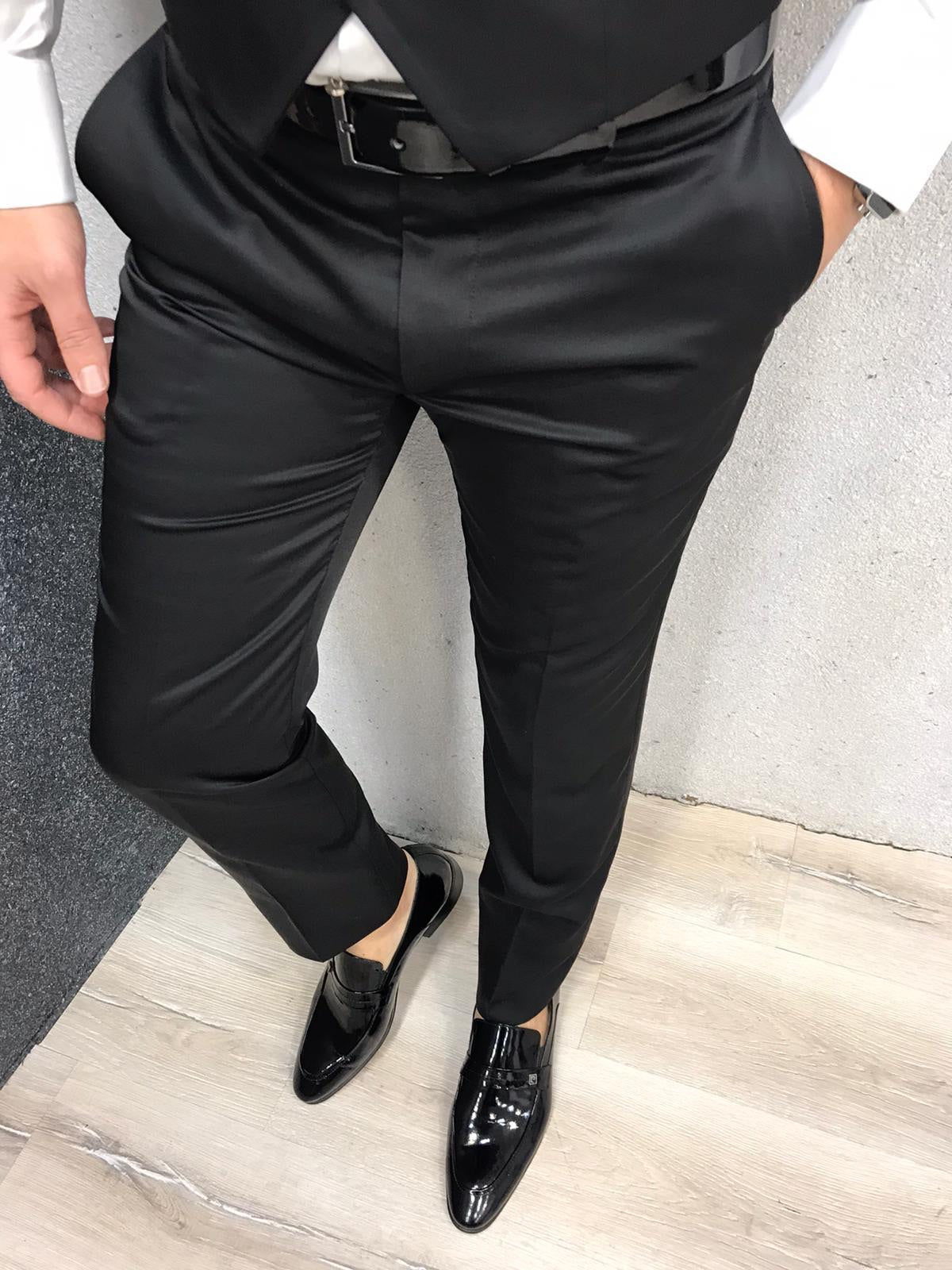 Nova Slim Fit Velvet Black Tuxedo | BOJONI