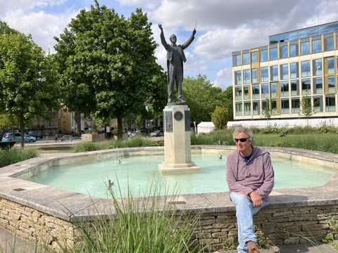Len in Cheltenham at Holst Fountain