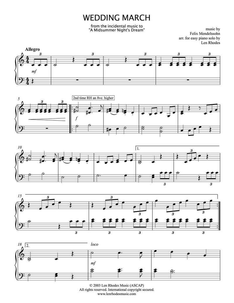 Wagner Wedding March Piano Sheet Music Best Music Sheet