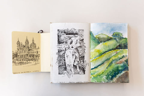 various travel sketchbooks