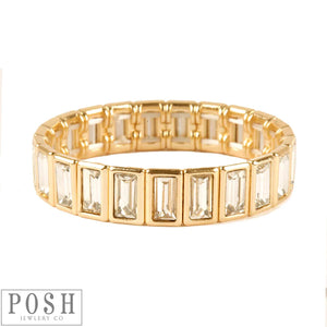 Dana Stretch Rhinestone Bracelet-Gold - Missy's Boutique