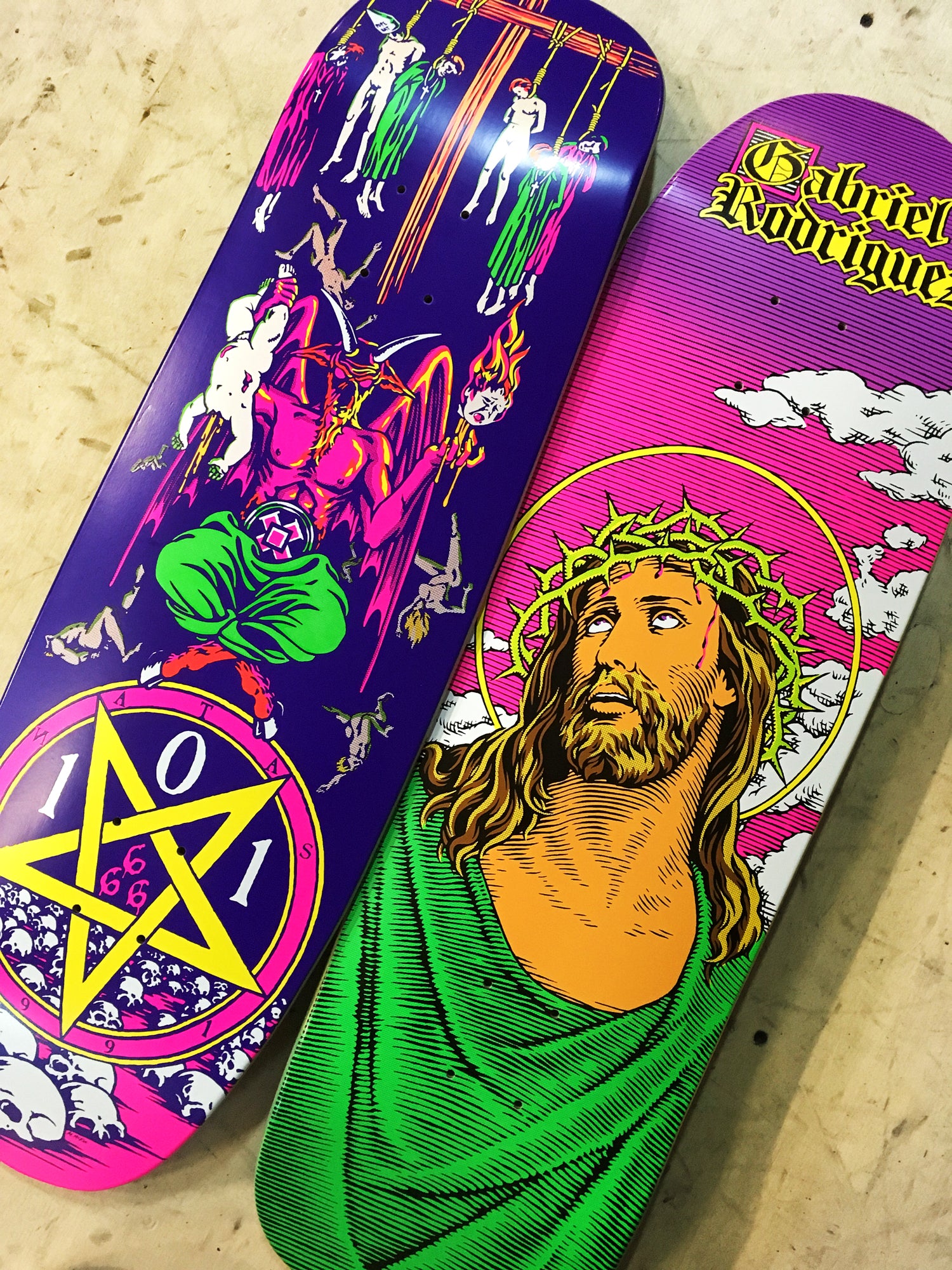 Neon 101 Natas Devil Gabriel Rodriguez Jesus Reissue skateboards limited edition