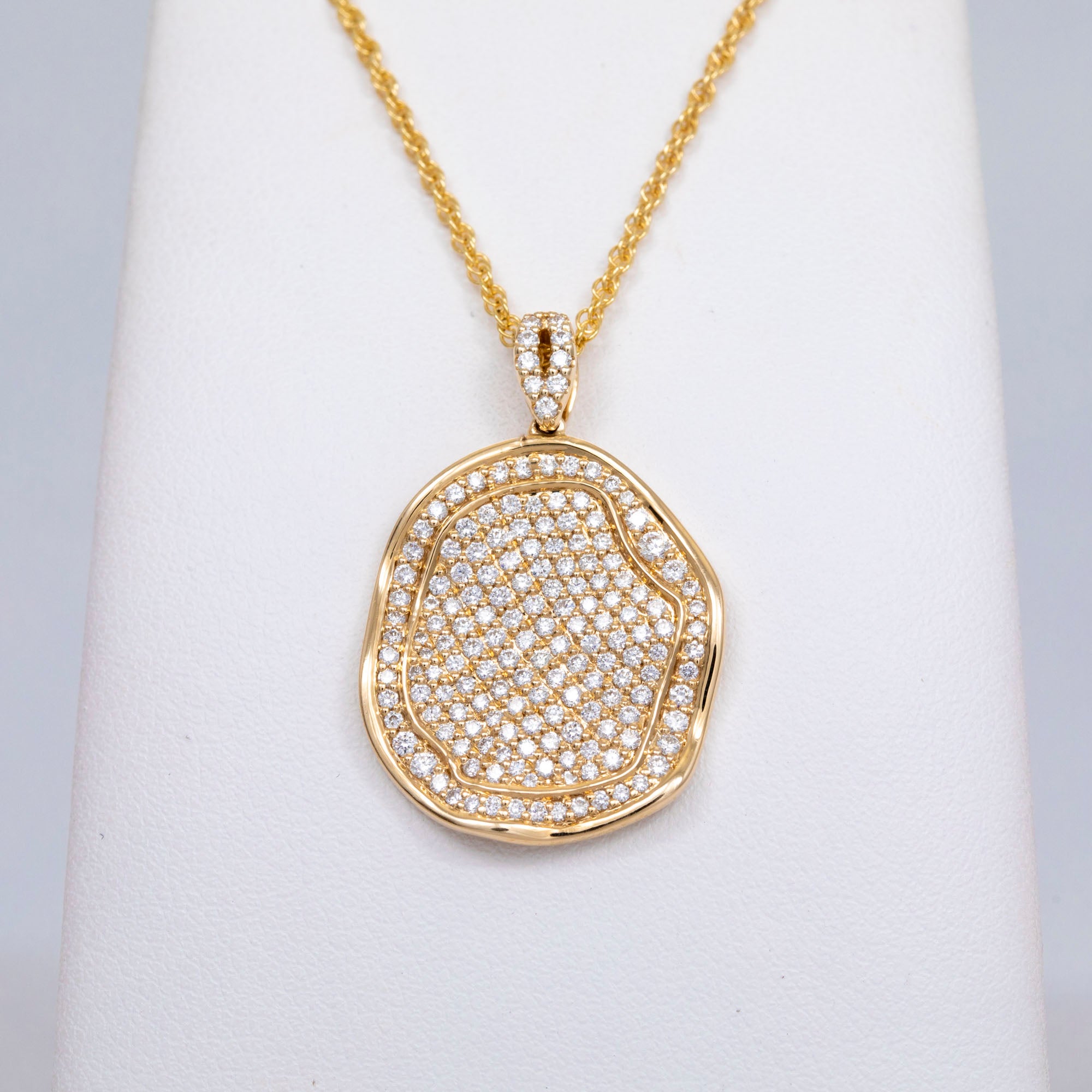 14kt Yellow Gold Pave Diamond Pendant