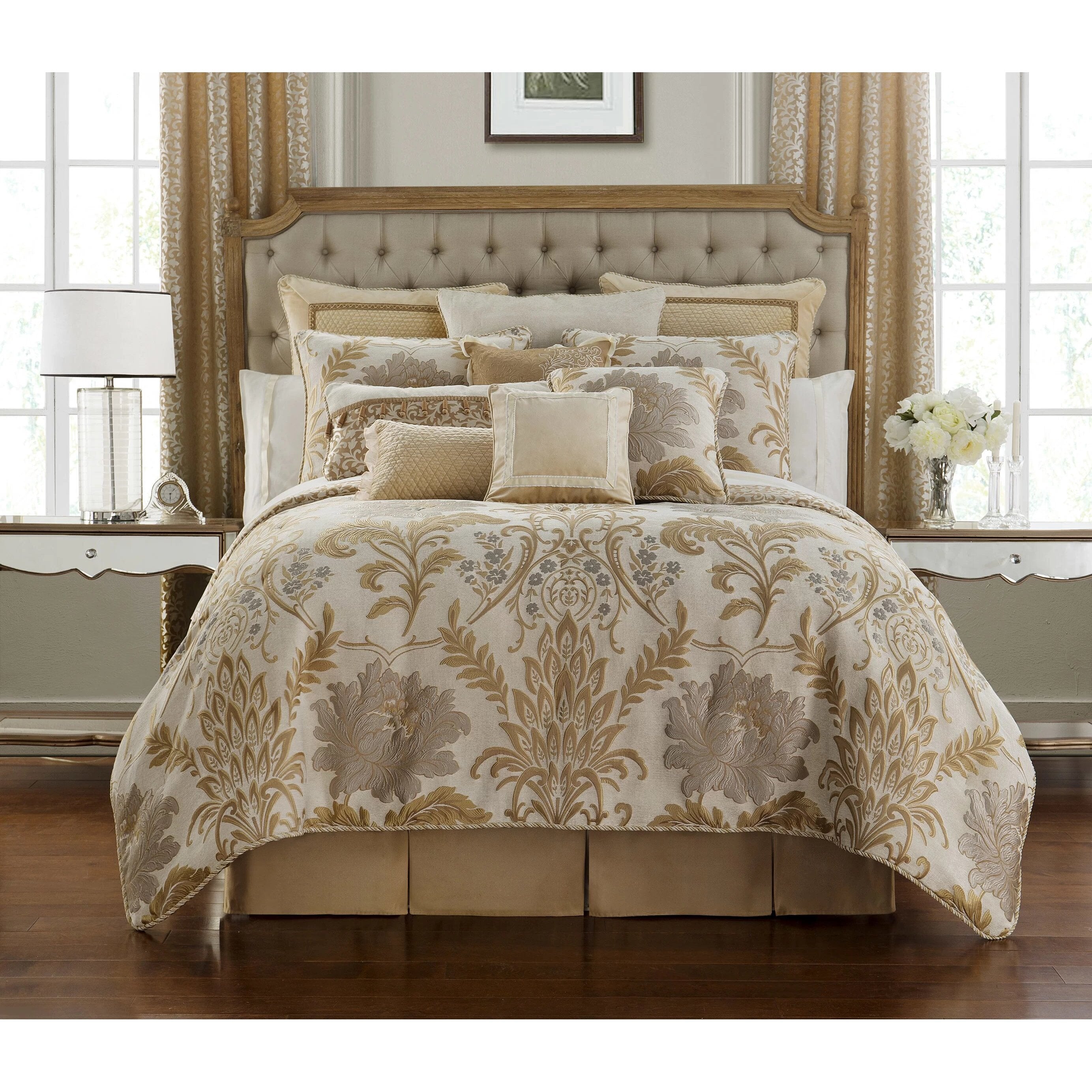 Ansonia Ivory 4 Piece Reversible Comforter Set By Waterford