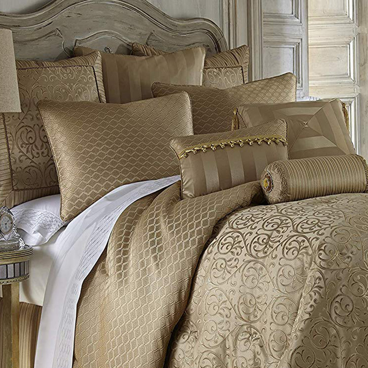 Grey And Gold Comforter Set : Sardinia Gold 4-Piece Comforter Set