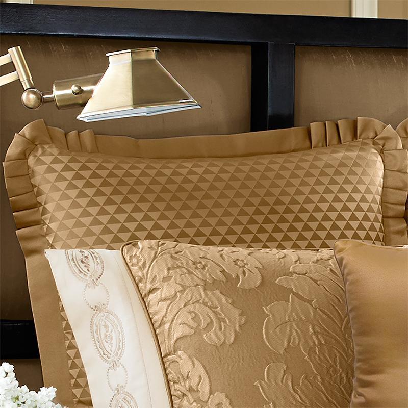 euro pillow shams gold sateen